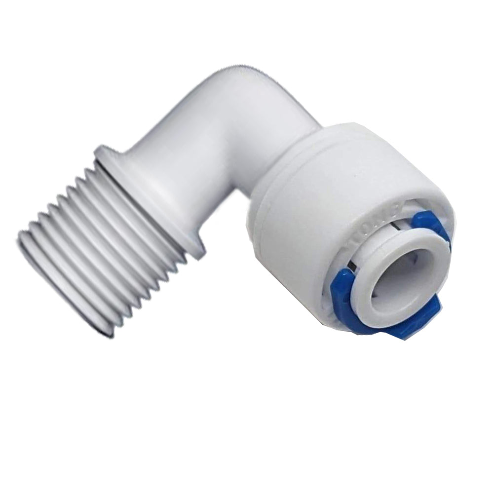 Adaptador L 3/8 manguera 1/4 rosca