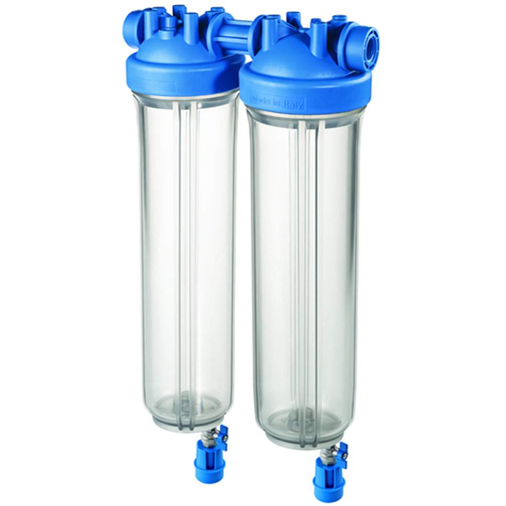 DP BIG S 20 DUO 1" IN TS Hochleistungs-DOPPEL-Filtergehäuse mit Ablasshahn