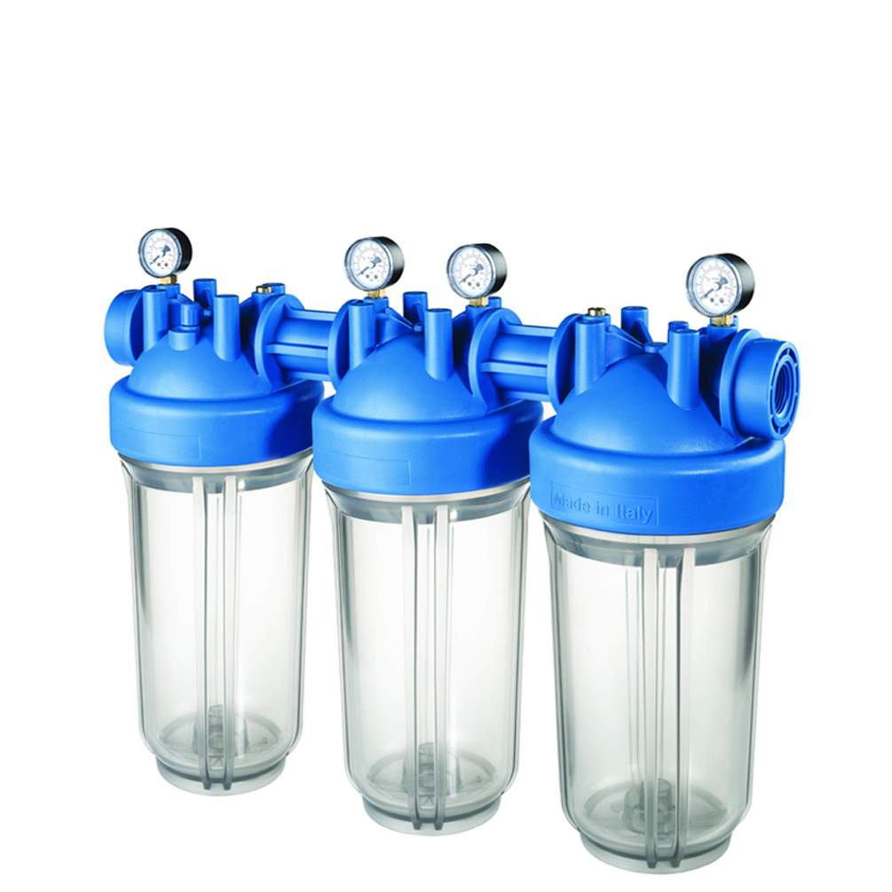 DP BIG M 10 TRIO 1" IN TS Hochleistungs-DREIFACH-Filtergehäuse mit Manometer