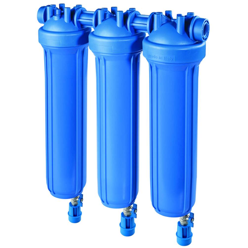 DP BIG S 20 TRIO 1"1/2 IN AB Hochleistungs-Filtergehäuse mit Ablasshähnen