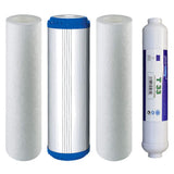Set de 4 filtros de repuesto Osmose 10-PLAX-1-T33 para sistema de ósmosis inversa de 5 etapas