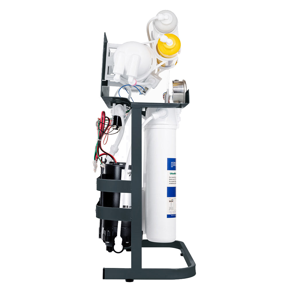 Sistema de ósmosis inversa de 7 etapas PUR Booster Quick 600 GPD sin tanque, vista lateral