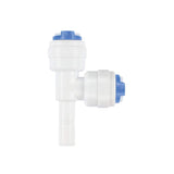 Adaptador en T 1/4" x 1/4" x 1/4" adaptador de manguera en ángulo con clips de seguridad